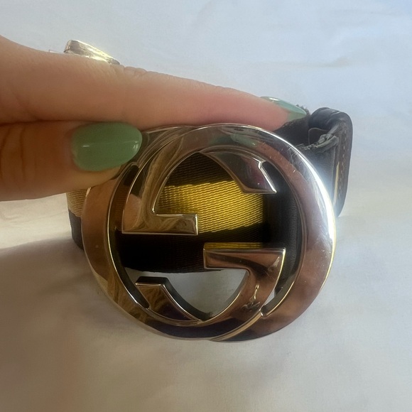 Gucci Black and Yellow Belt - Picture 1 of 4